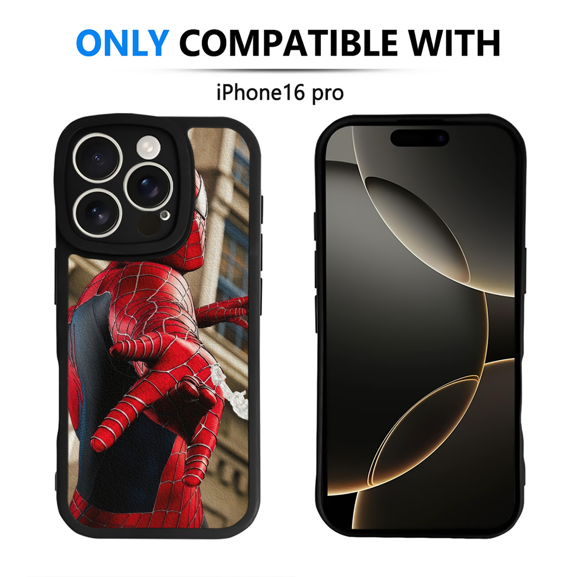 Spider Man スパイダーマン 【iPhone 16シリーズ対応】シリコンスマホケース（レザー調） 材質：シリコン
